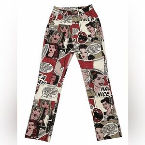 Y2K Vintage Comic Print Pants